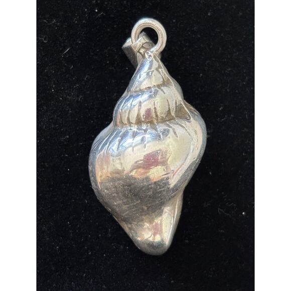 Taxco Sterling Silver Conch 3D Sea Shell Ocean Beach Sea Life Pendant 19 G Vtg - Picture 5 of 9